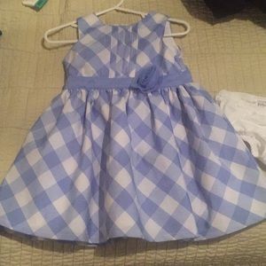 Girls blue plaid dress 12M